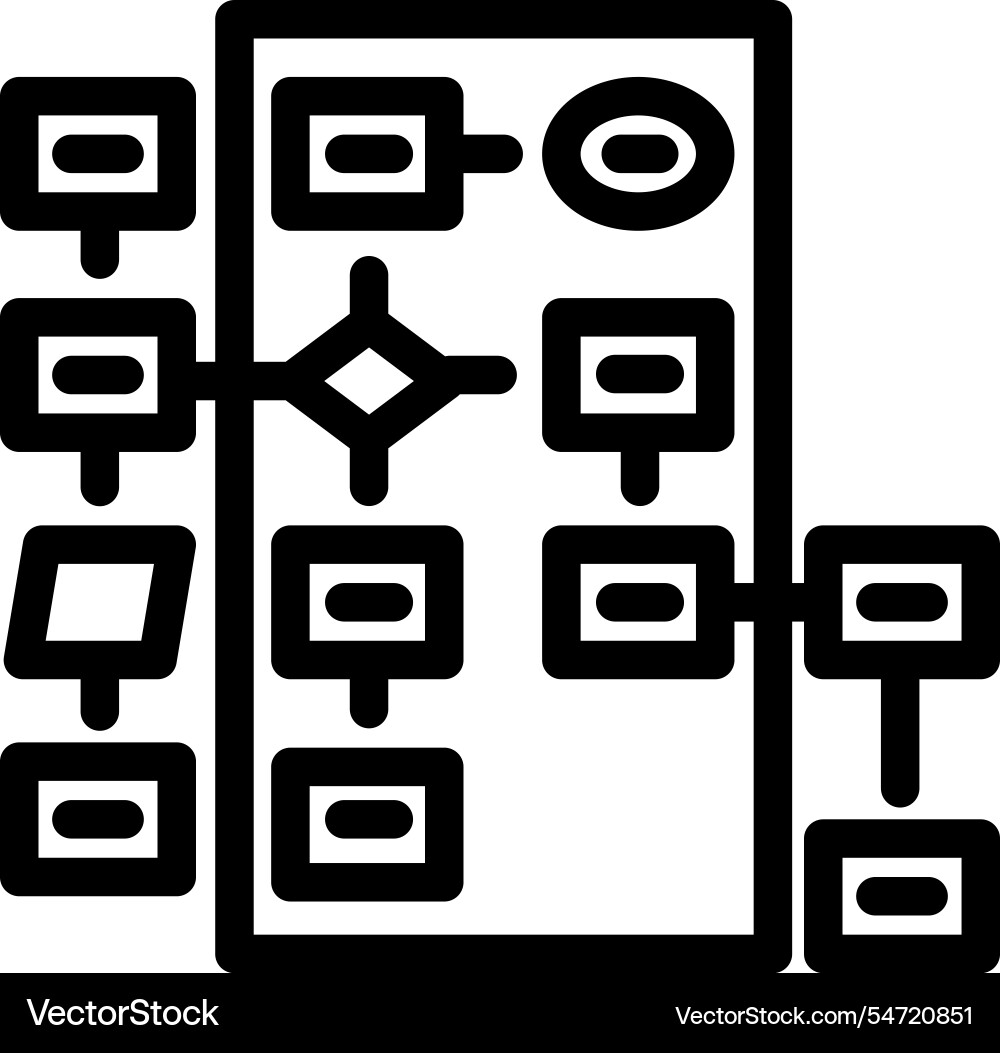 Algorithm Flussdiagramm Maschine Lernlinie Symbol Algorithm Flussdiagramm Maschine Lernlinie Symbol vektorbild