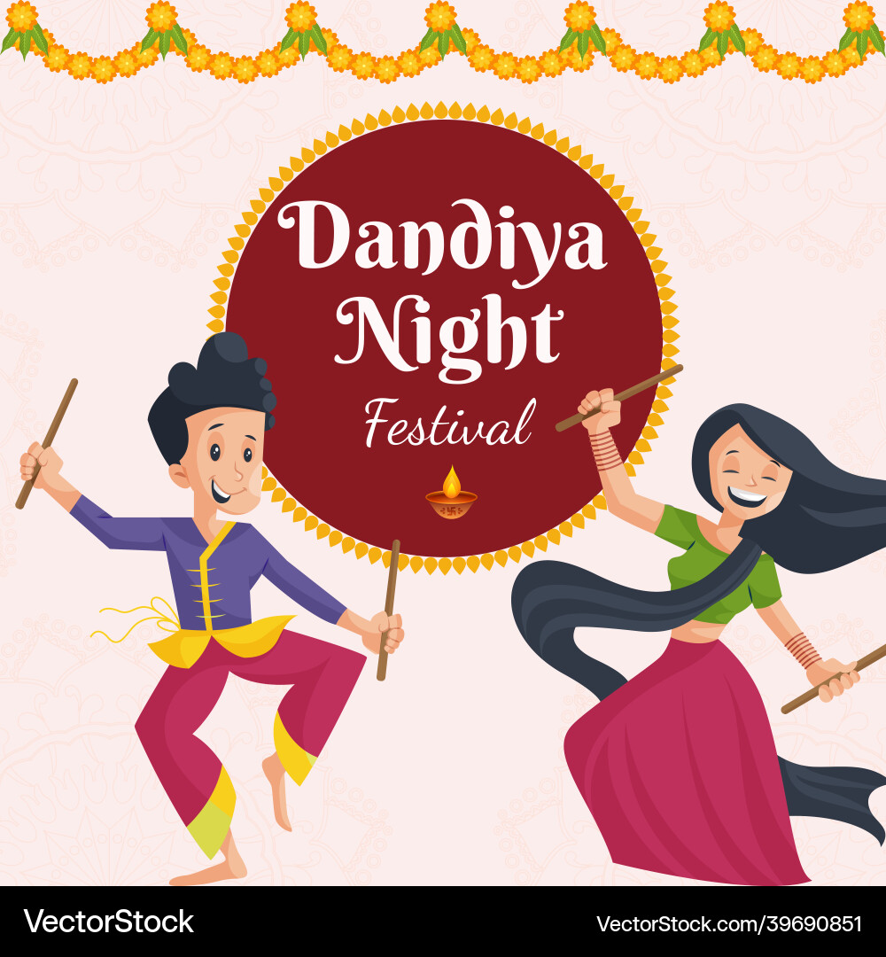 Banner design of dandiya night festival Banner design of dandiya night festival vector image