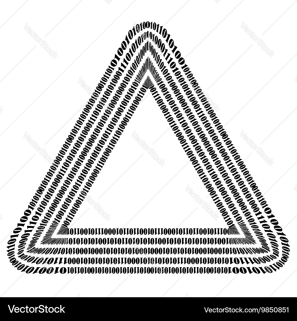Binary code triangle numbers concept vector image