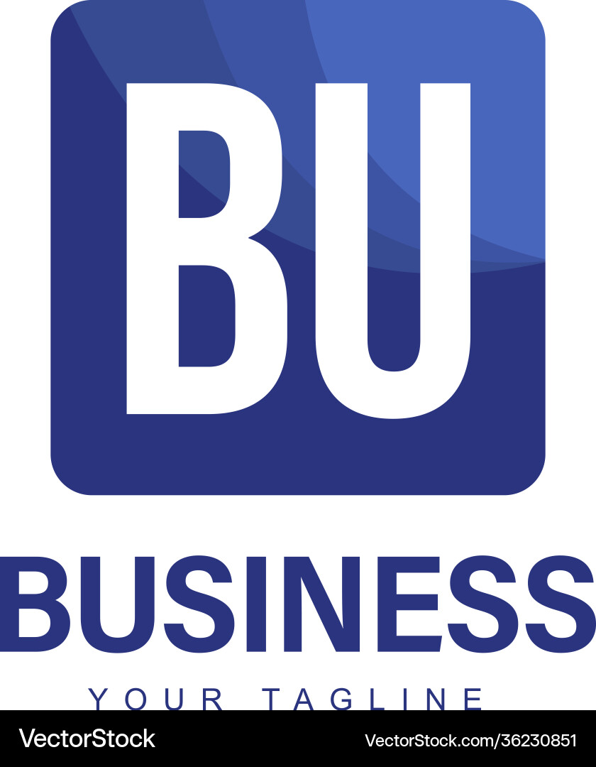 Bu initial a logo design with abstract style vector image