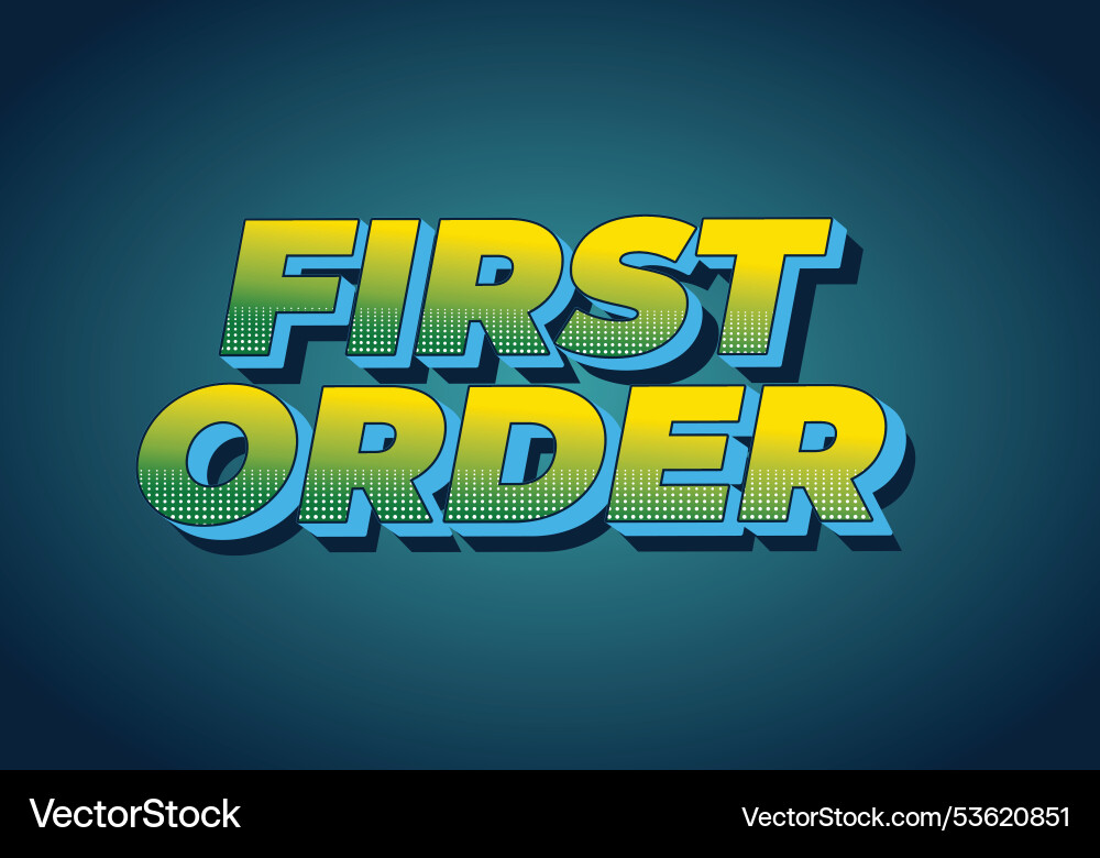 First order text effect in 3d style with modern First order text effect in 3d style with modern vector image