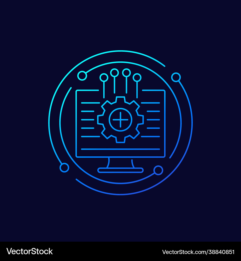 Framework line icon on dark Vector Image