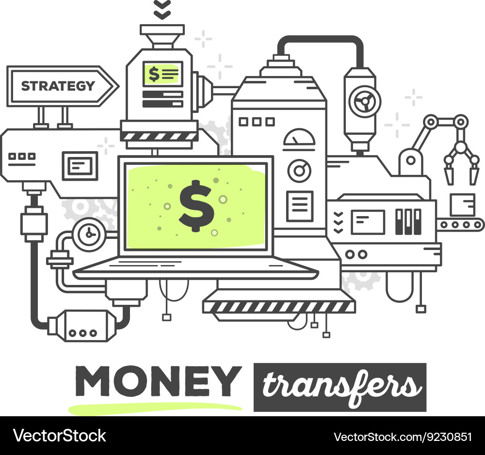 Geldtransfer System Illustration Vektorbild