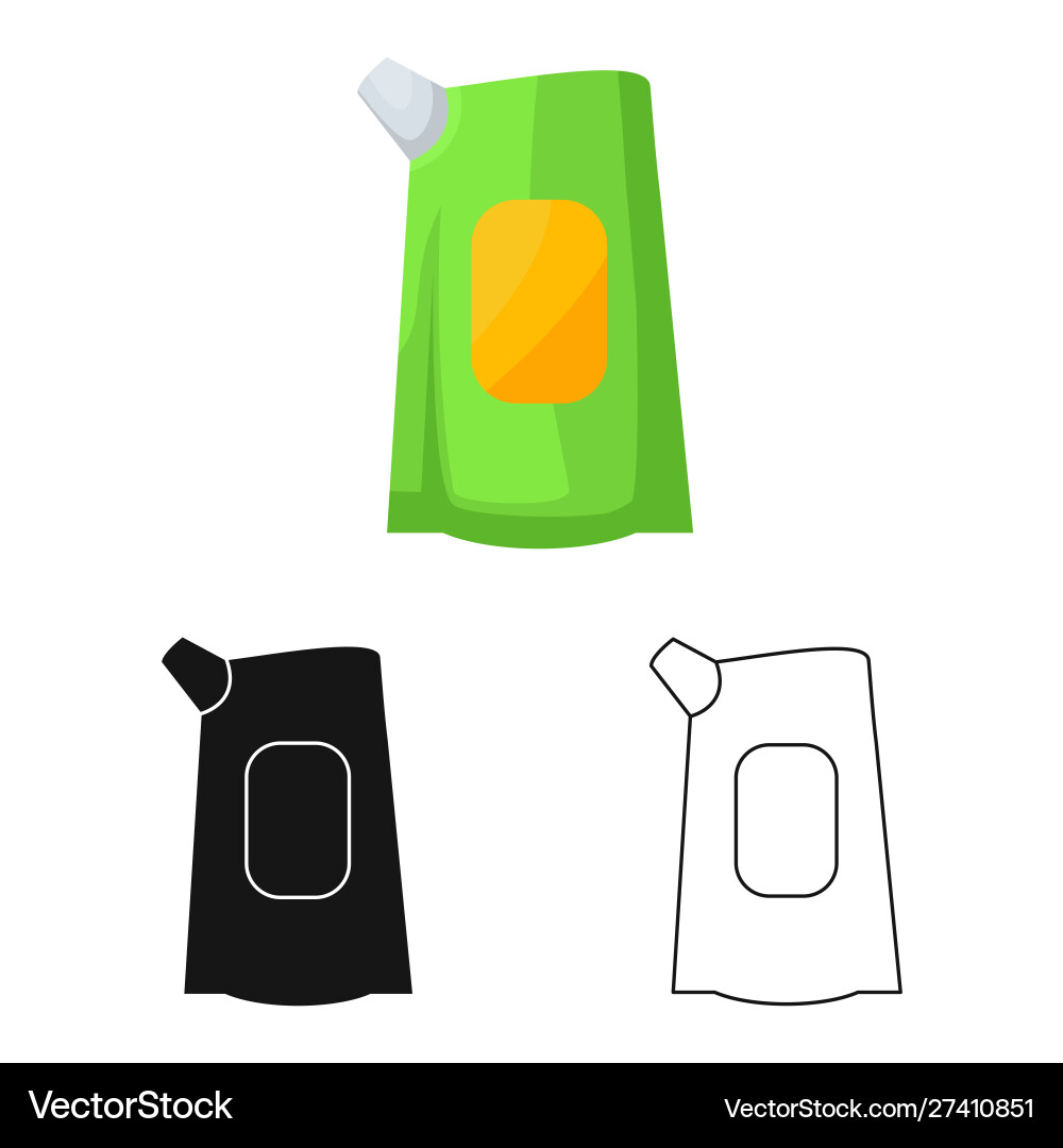 Isolated object container and soda sign set vector image