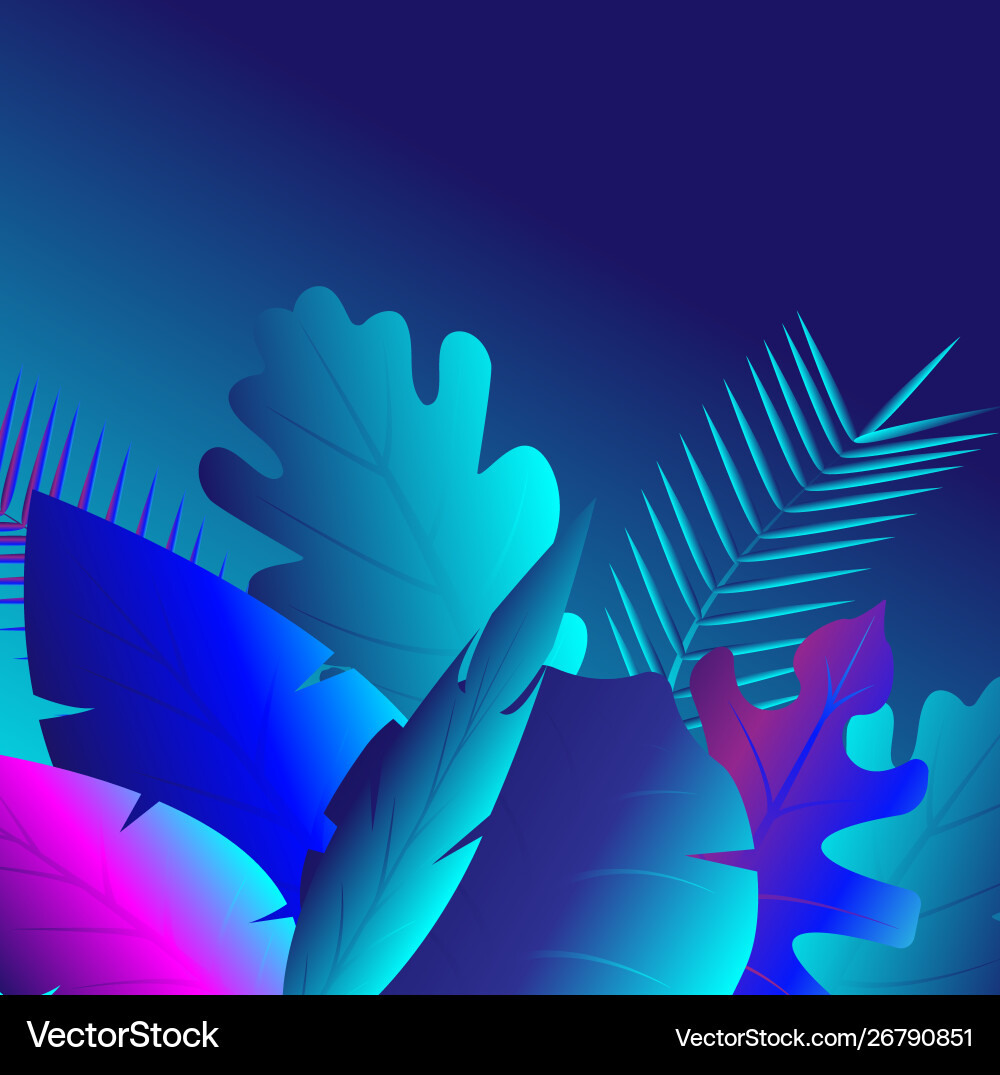 Painted tropical exotic leaves abstract colors Painted tropical exotic leaves abstract colors vector image