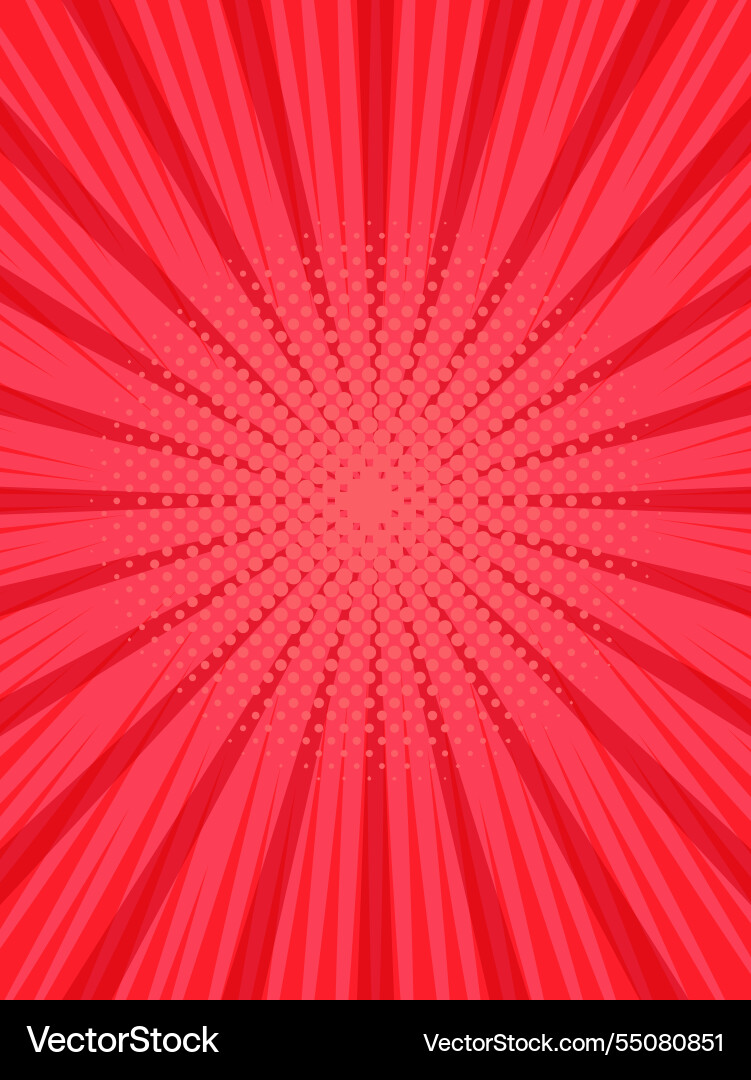 Red zoom lines and halftone dots converging Red zoom lines and halftone dots converging vector image