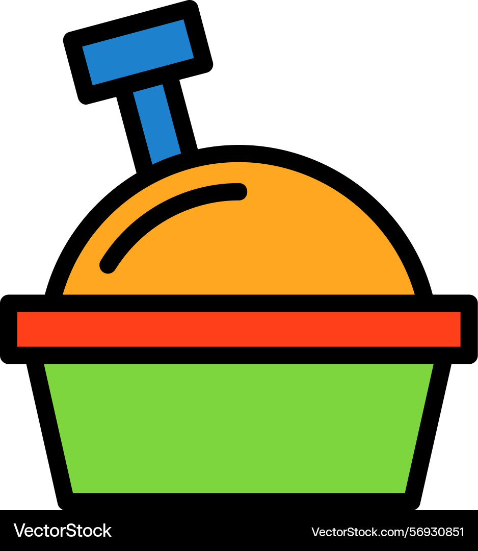 Sandbox line filled style icon design Vector Image
