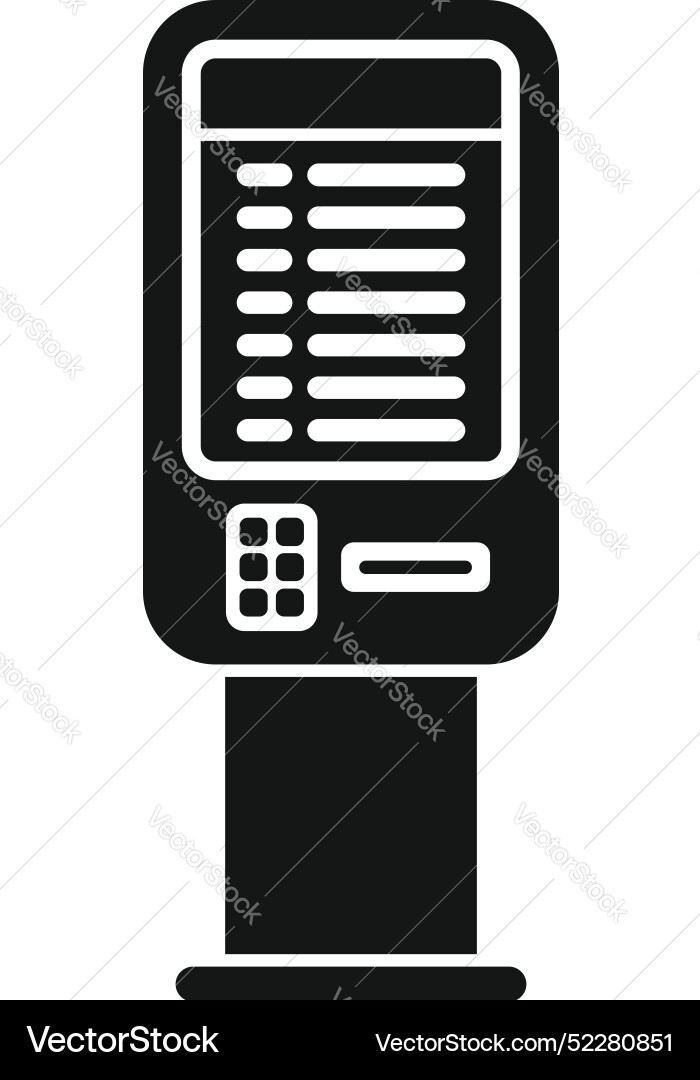 Self ordering payment terminal kiosk standing Self ordering payment terminal kiosk standing vector image