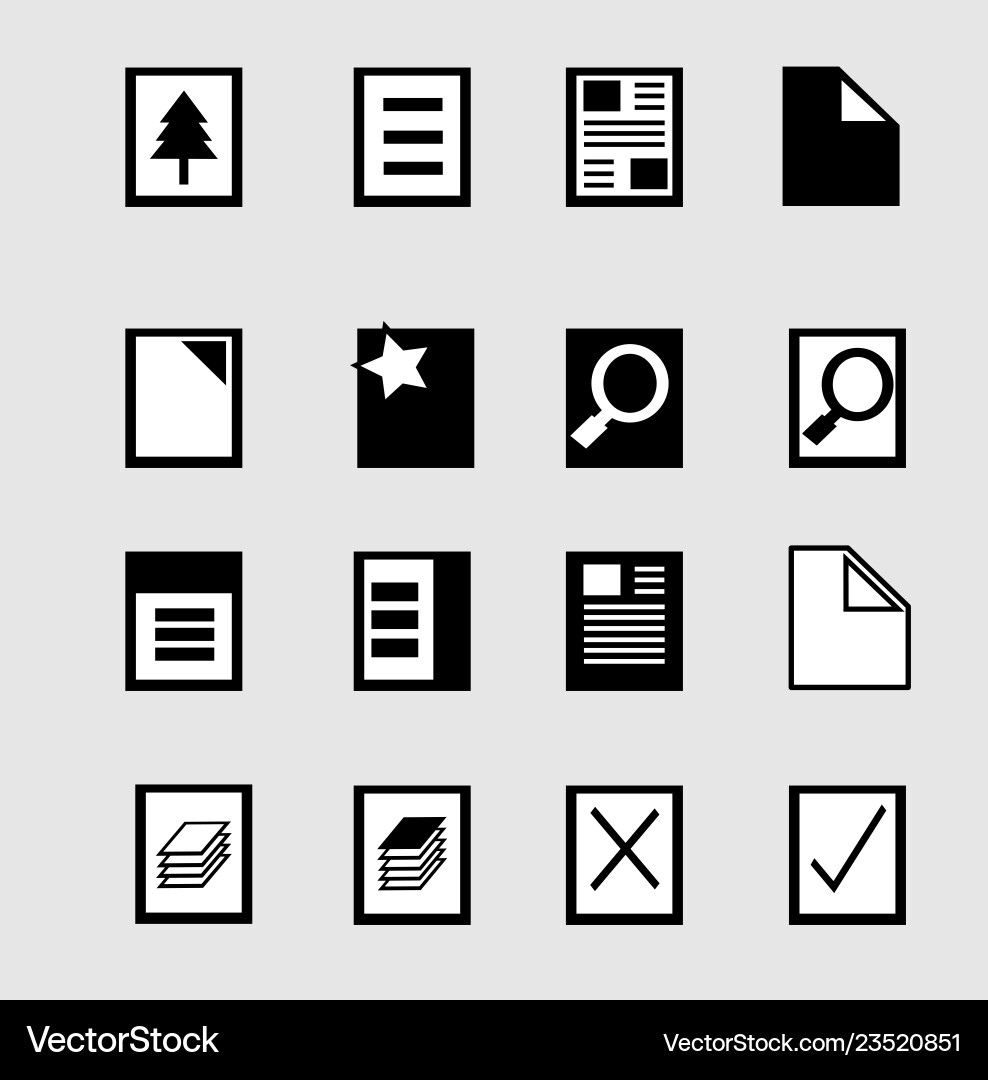 Set of paper and file document Vector Image