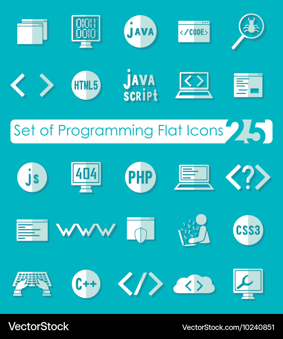 Set of programming icons vector image