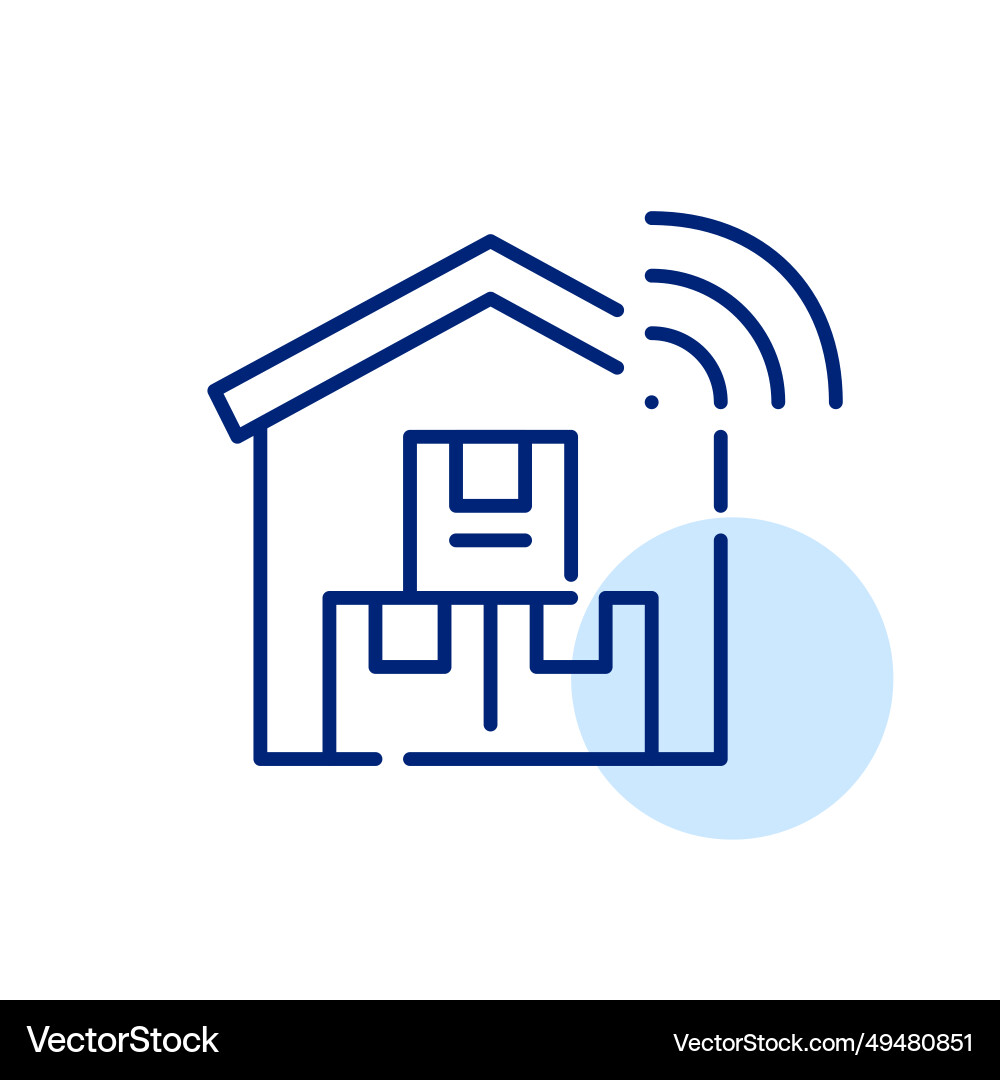 Smart warehouse parcel boxes and wi fi symbol Vector Image