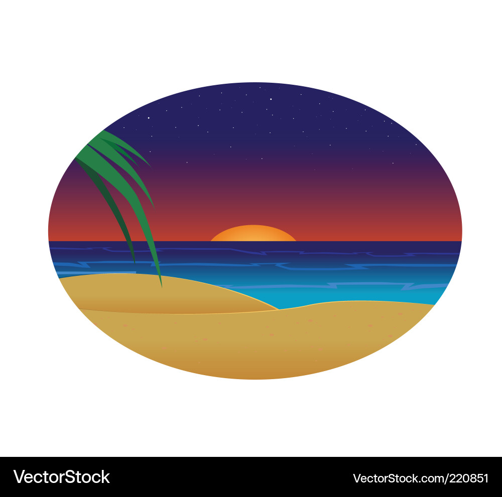 Sunset Beach Vektorbild