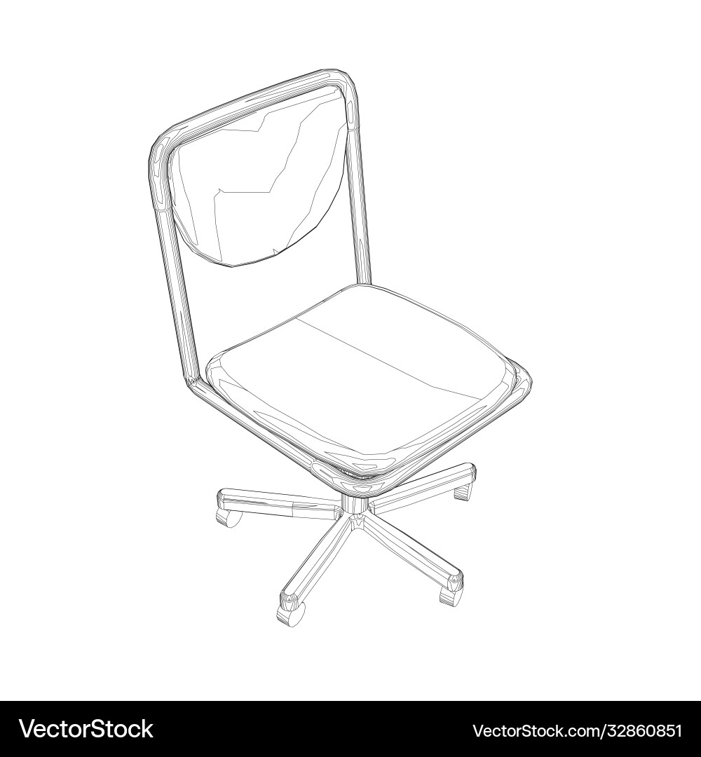 Wireframe computer chair from black lines Vector Image