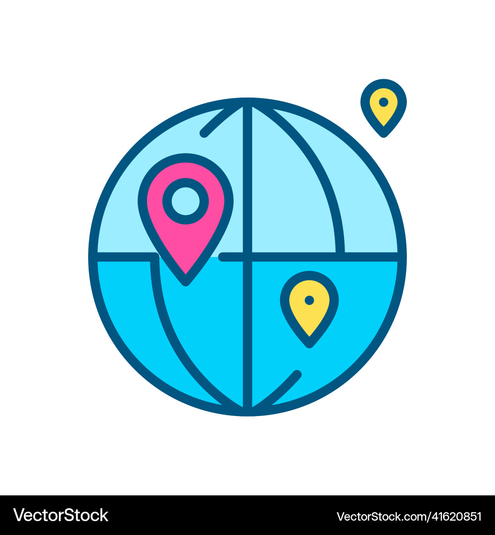 World map with set of pointers global shipment World map with set of pointers global shipment Vector Image