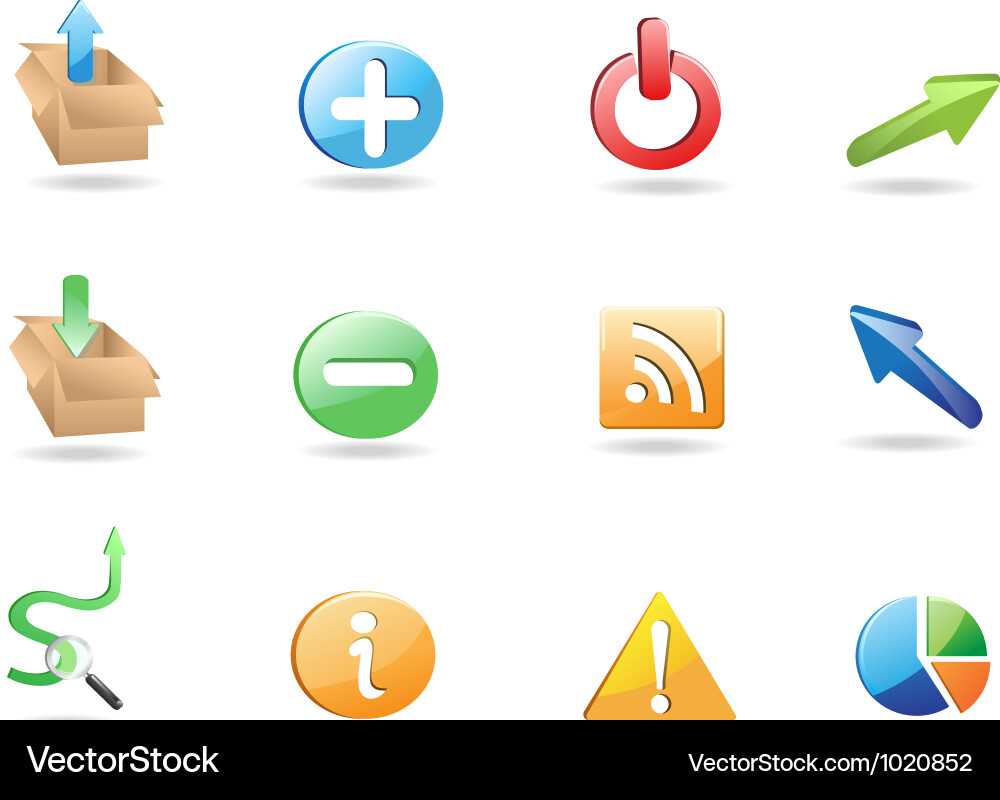 3D Web Icons - Application & Website vector image