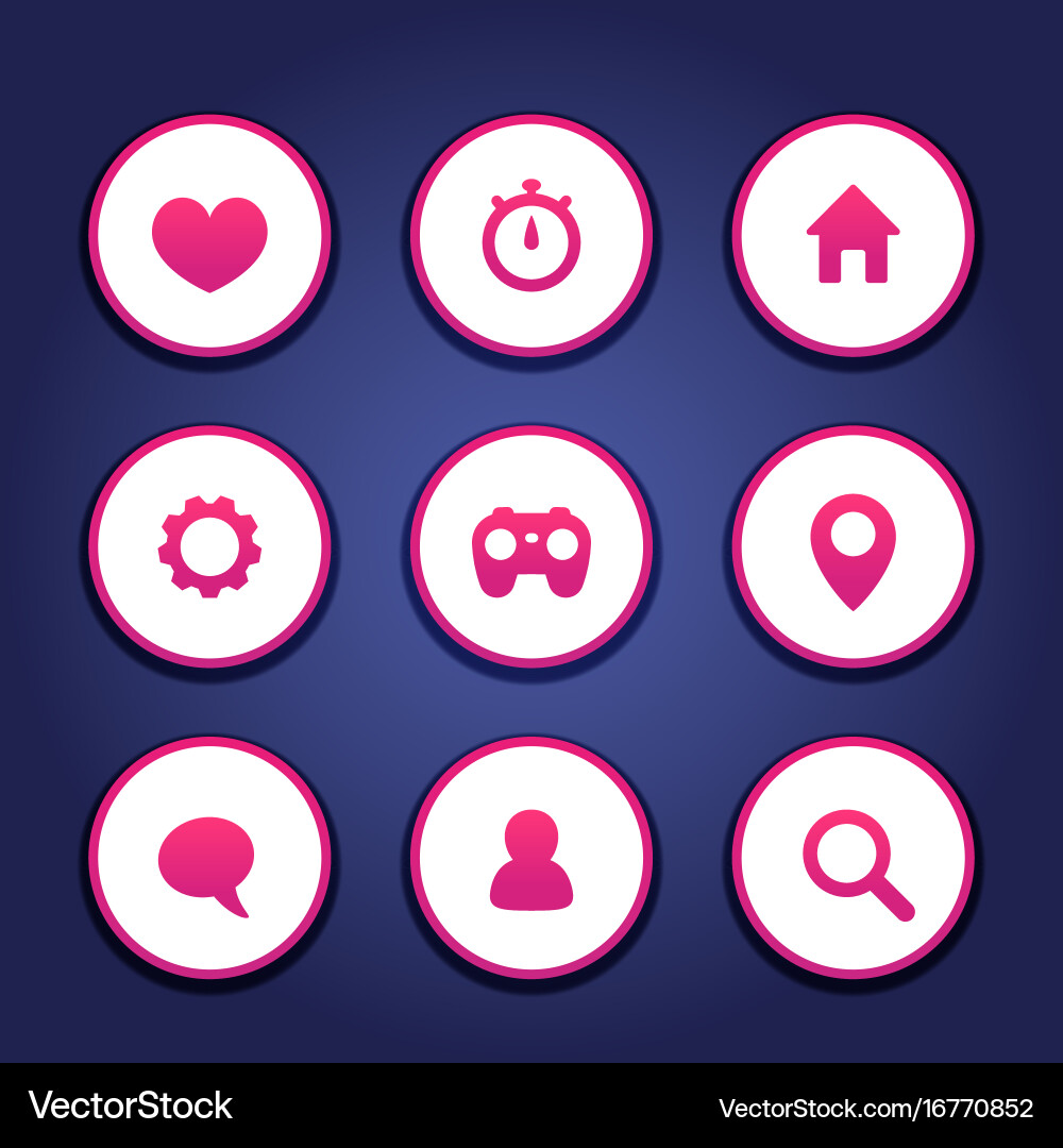 Basic web icons set vector image