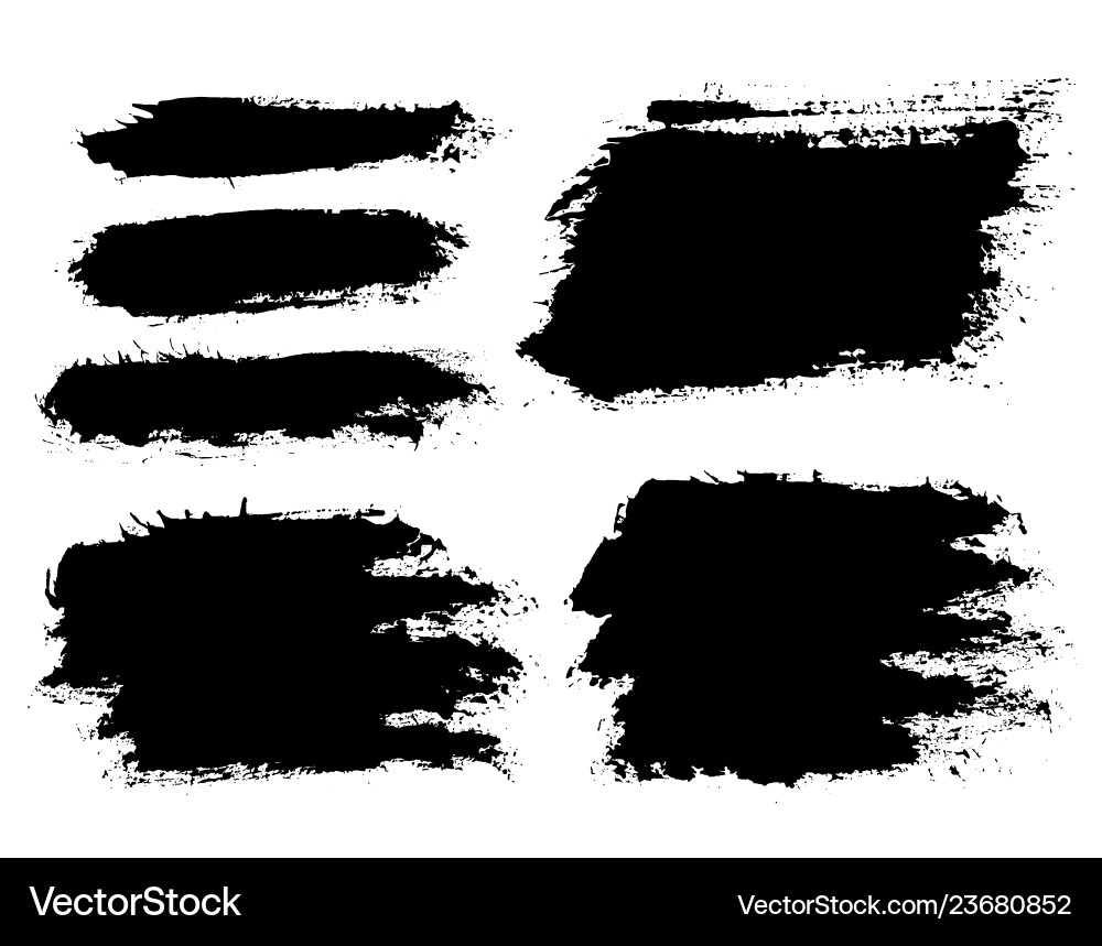 Brush strokes set painted isolated objects Brush strokes set painted isolated objects vector image