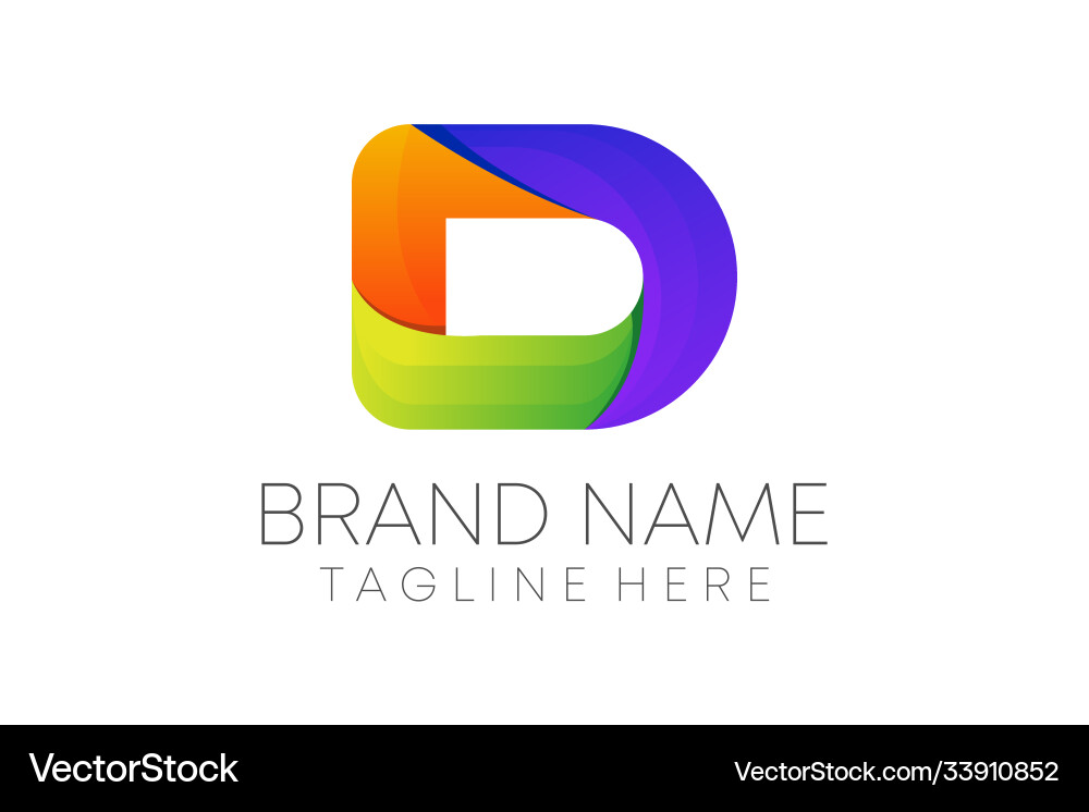 Bunte d Buchstaben Logo Design für Unternehmen Bunte d Buchstaben Logo Design für Unternehmen vektorbild