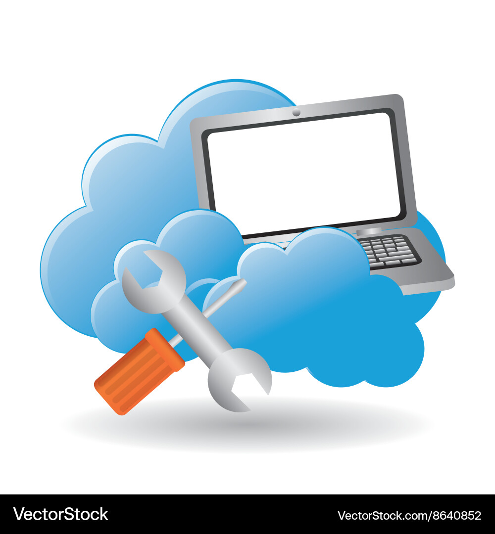 Data center cloud computing technology concept vector image