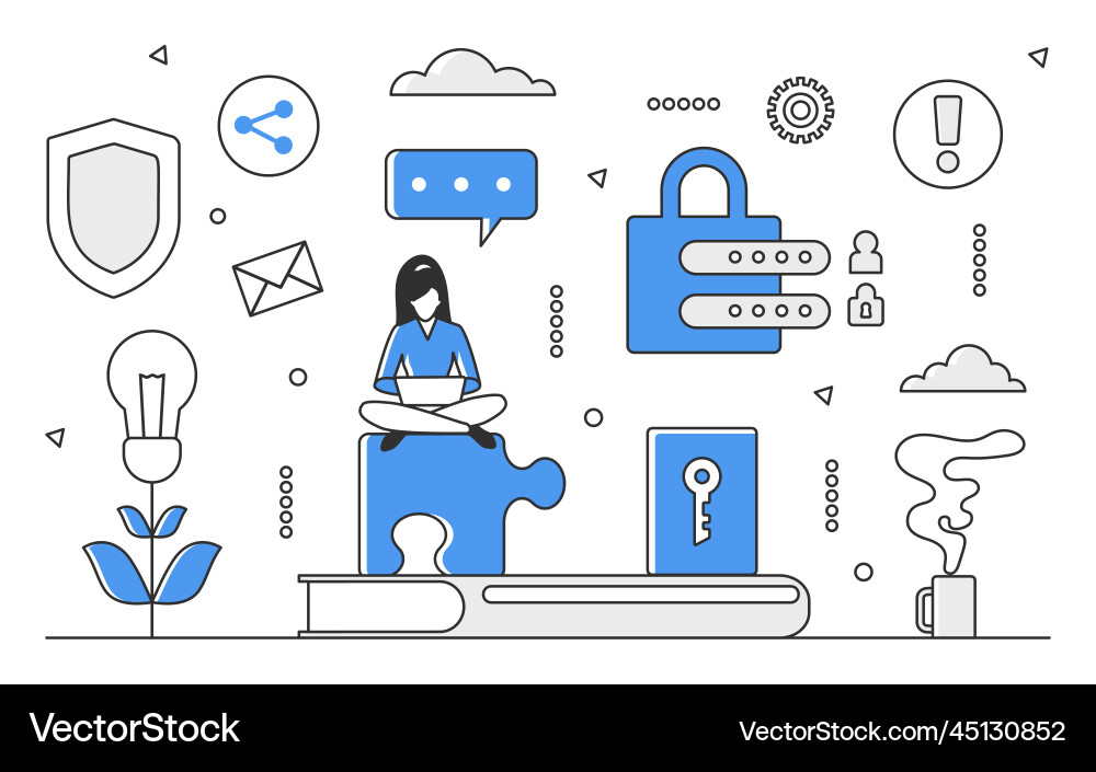 Data Security & Access Concepts Vector Image