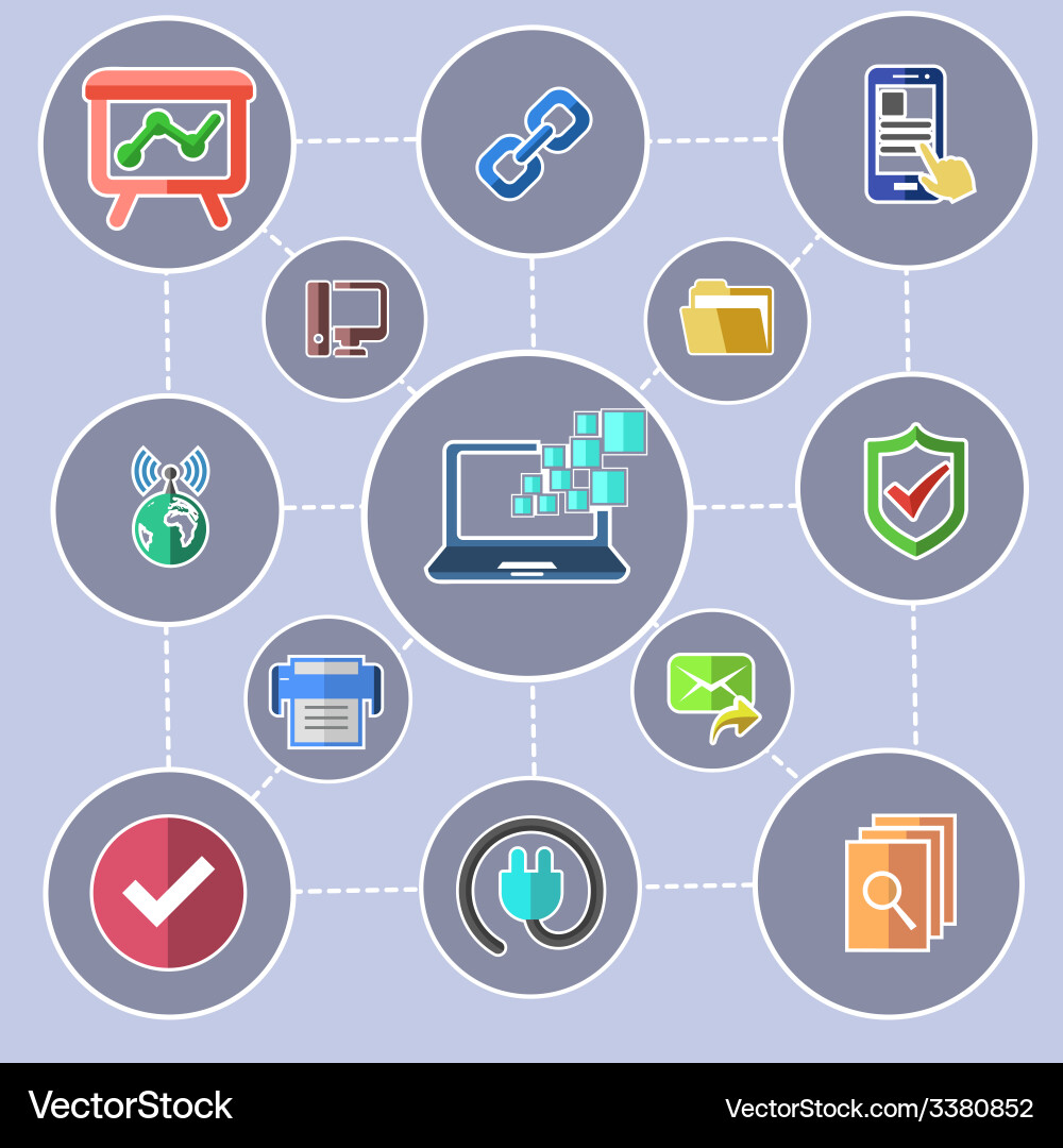Data transfer and web security technology concept vector image