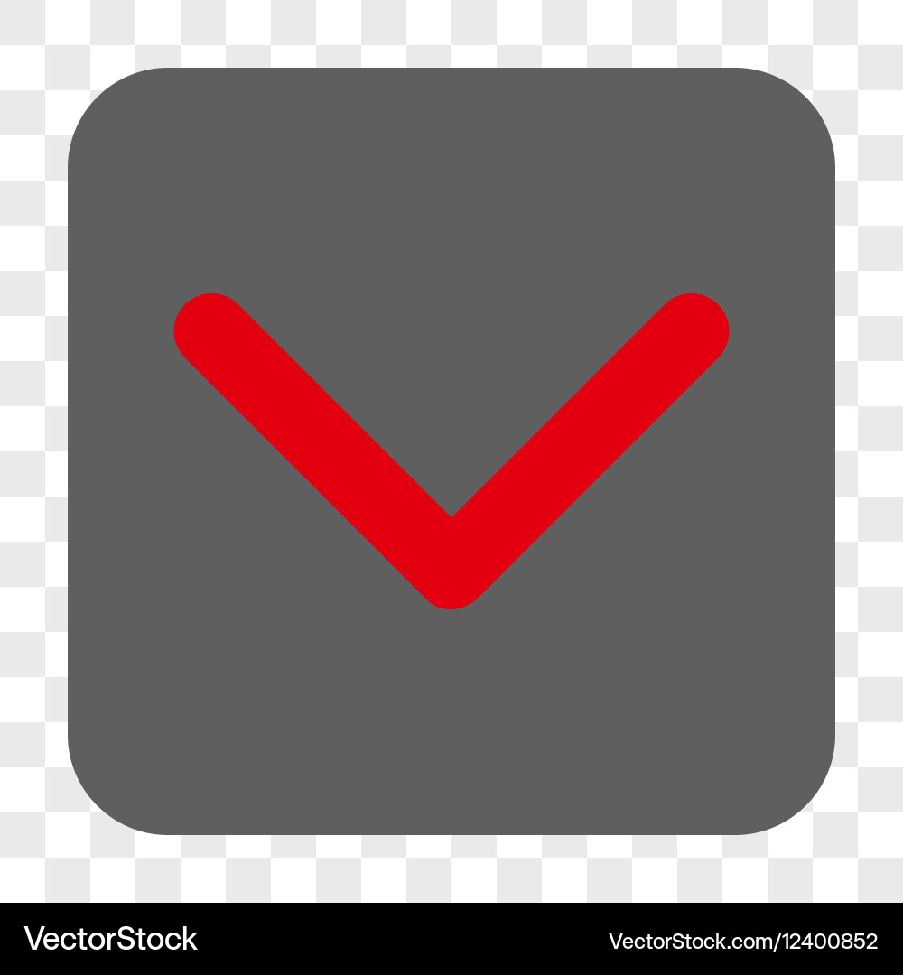 Direction down rounded square button vector image