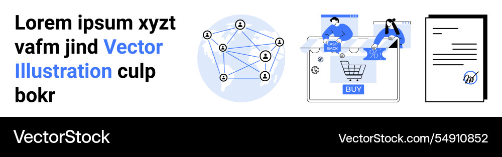 E-commerce and networking concept with people E-commerce and networking concept with people vector image