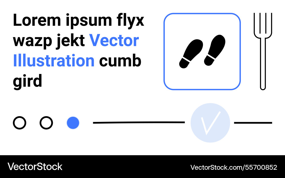 Footsteps fork and text elements with checkmarks Vector Image