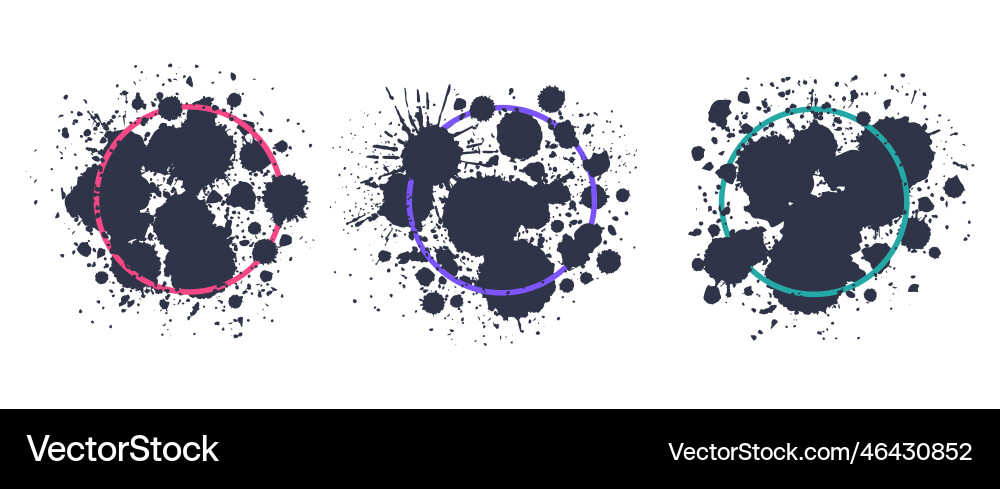 Ink Splatter Frames & Borders vector image