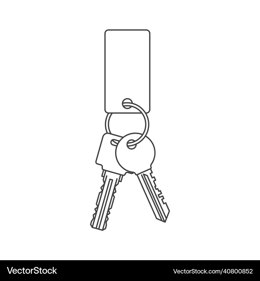 Keychain icon with tag a simple linear Keychain icon with tag a simple linear vector image