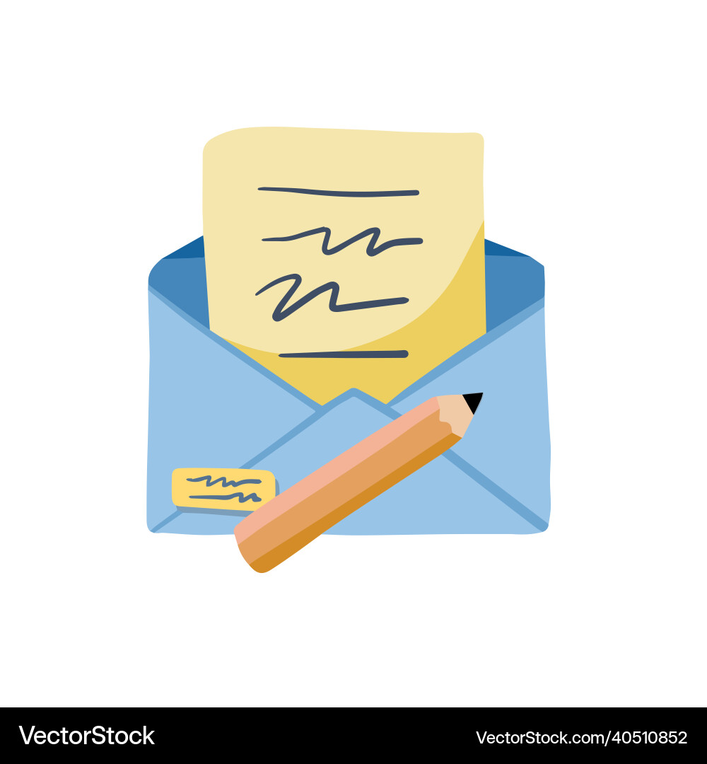 Letter with envelope sending mail and document vector image