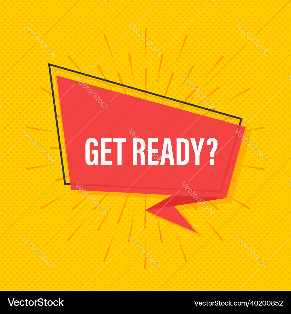 Megaphone with get ready banner web Megaphone with get ready banner web vector image