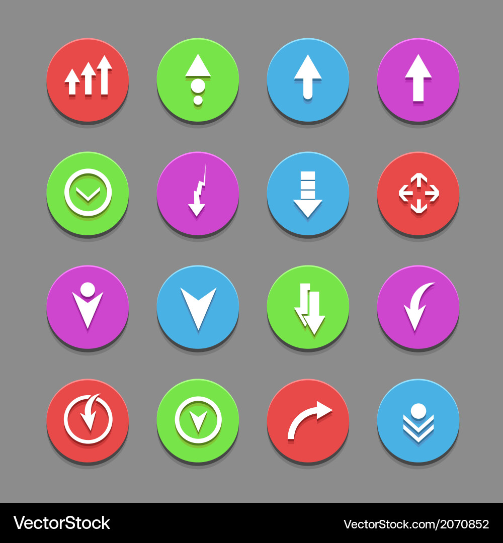 Plain round arrow icons eps10 Vector Image