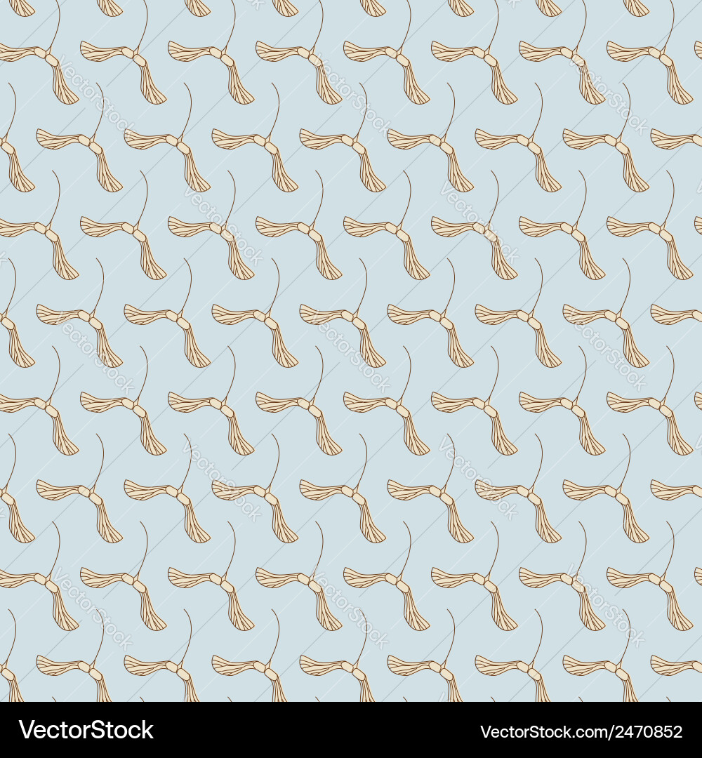 Seamless background with maple seeds vector image