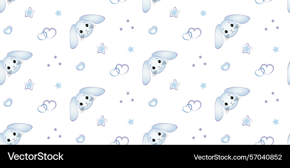 Seamless pattern with rabbit on white background Vector Image