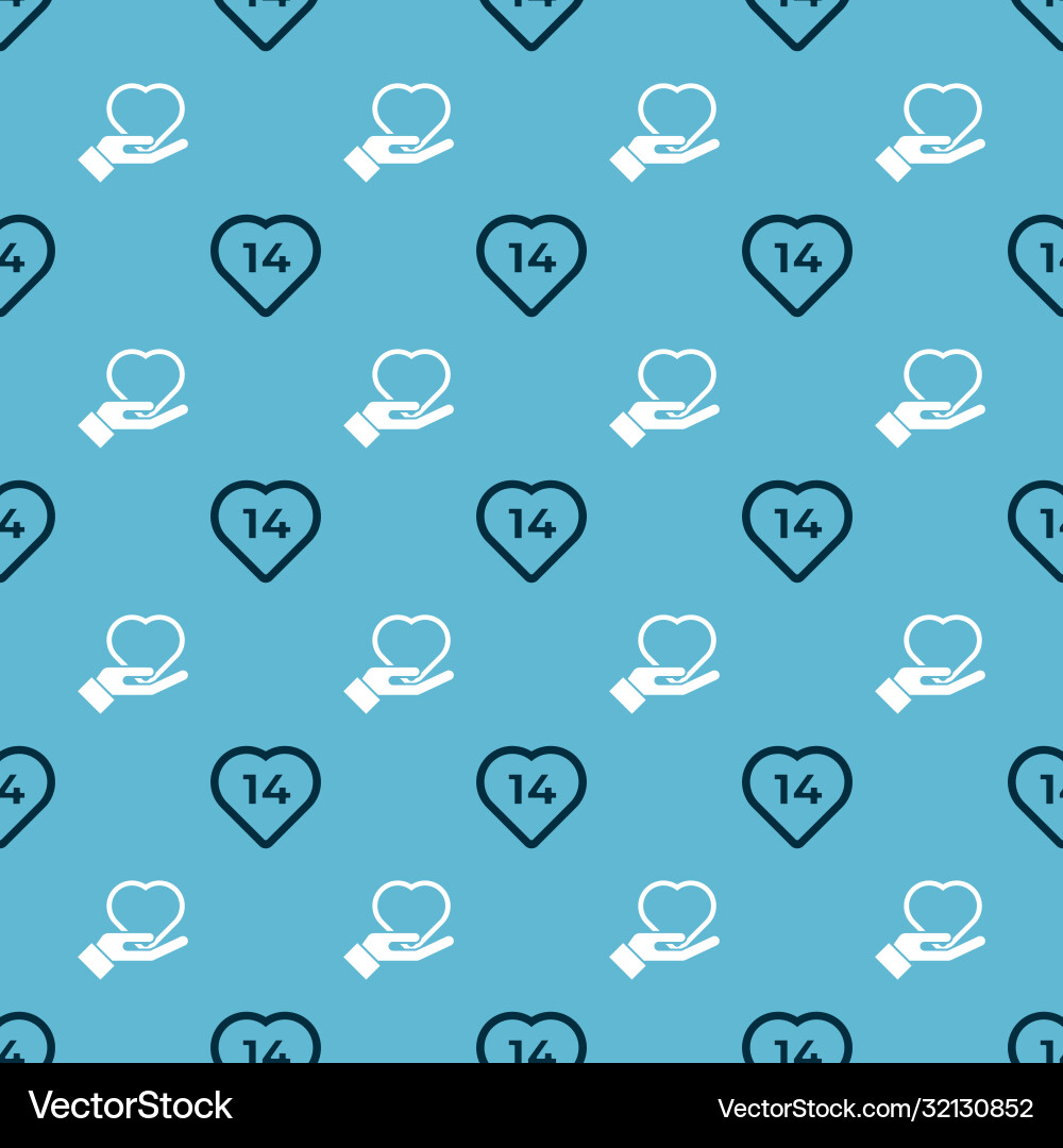 Set heart and on hand seamless pattern Set heart and on hand seamless pattern vector image