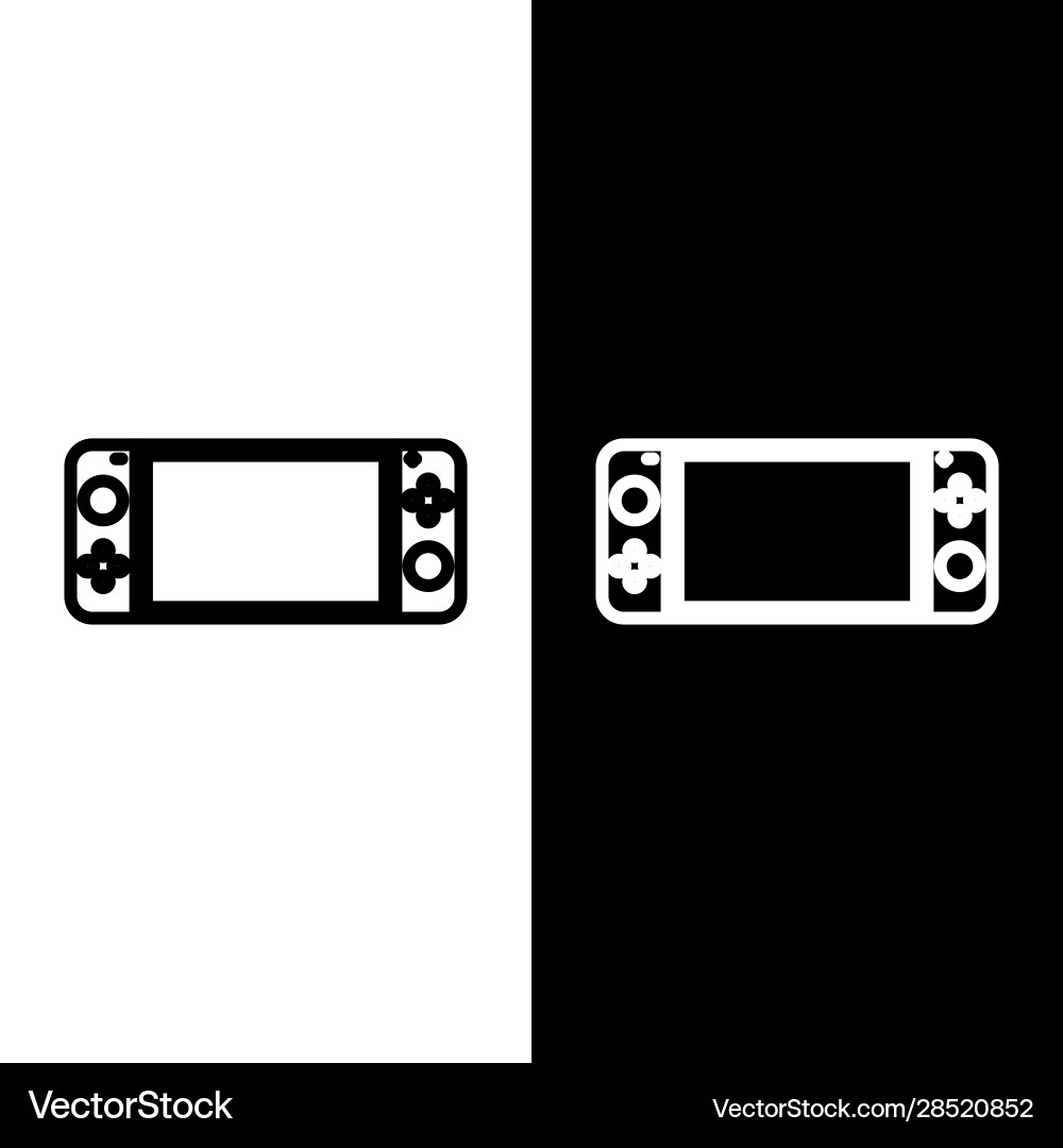 Set line portable video game console icon isolated Set line portable video game console icon isolated vector image