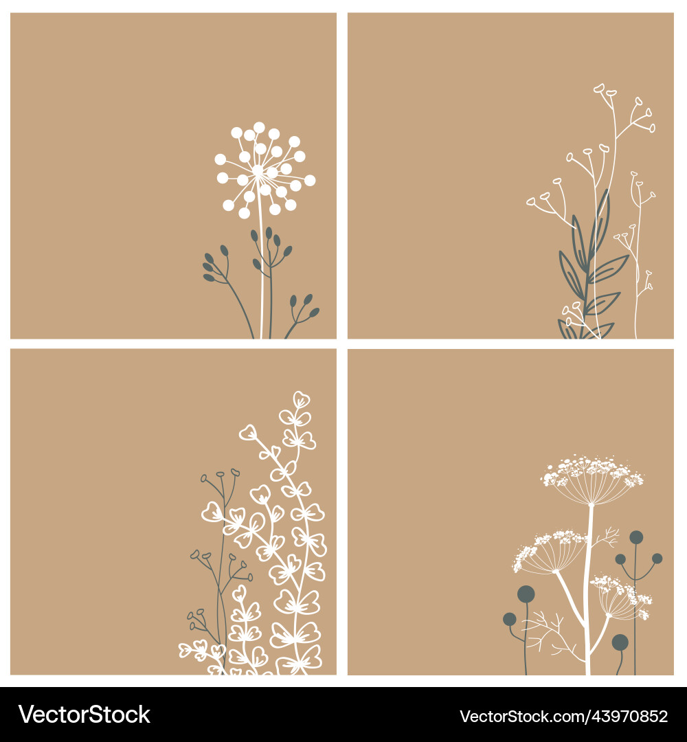 Set of autumn abstract background with minimal vector image