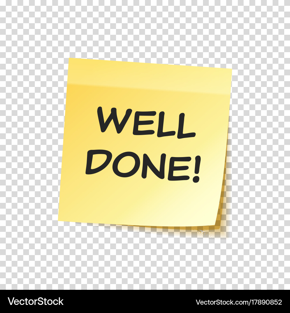 Sticky note with text and shadow isolated Vector Image