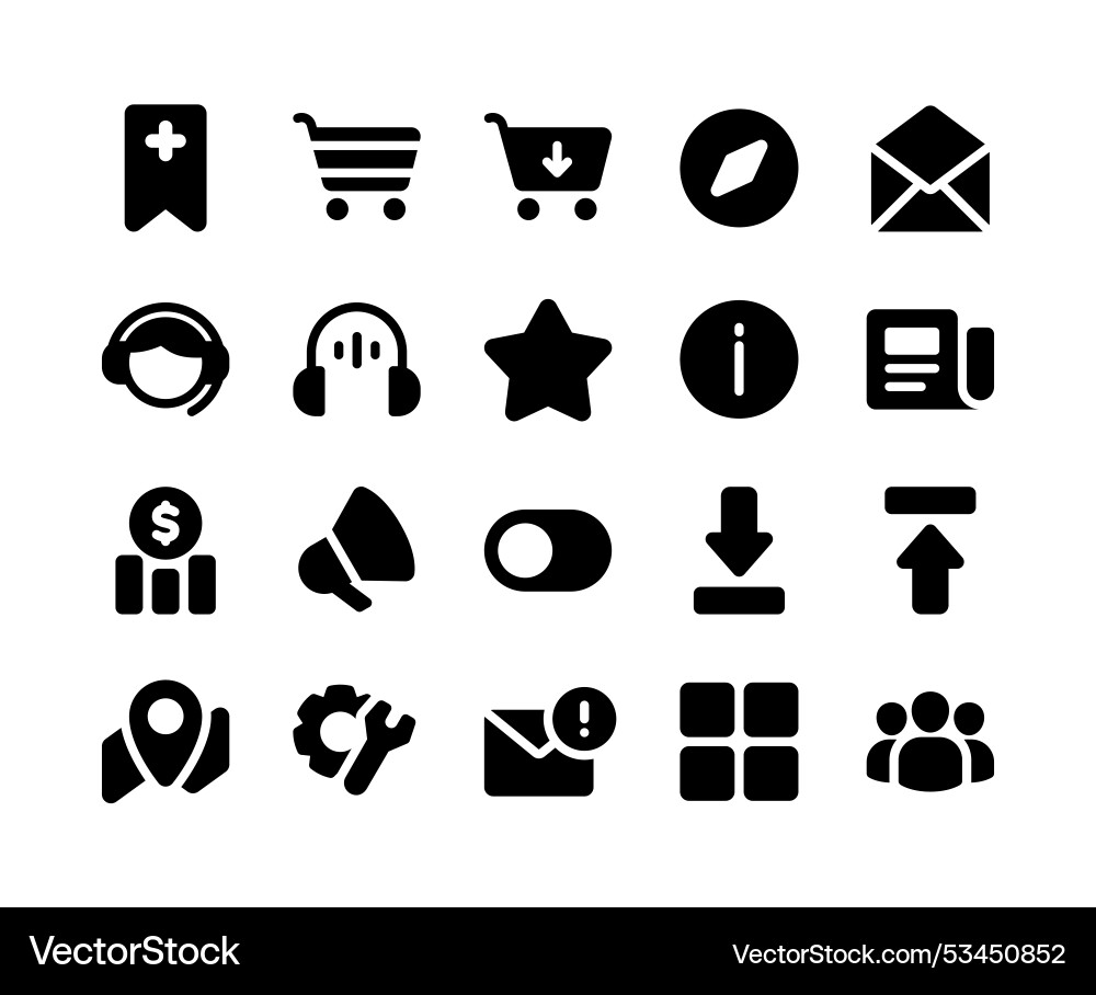 Website user interface icons vector image