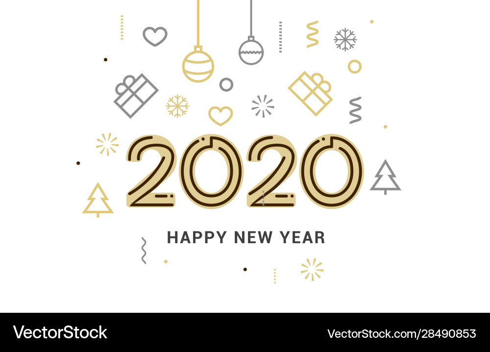 2020 new year design happy logo calendar 2020 new year design happy logo calendar vector image