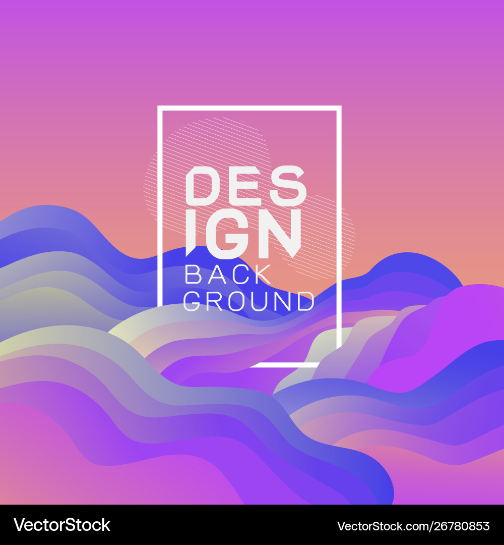 Abstract 3d gradient wavy shapes background Vector Image