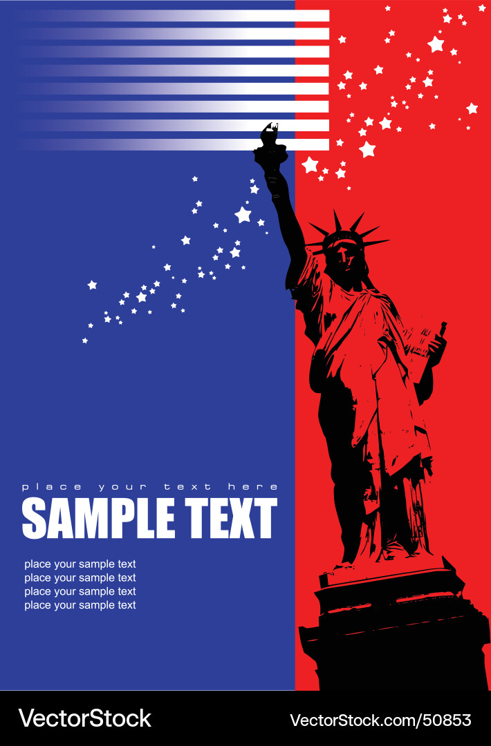 American Flag Brochure Vector Image
