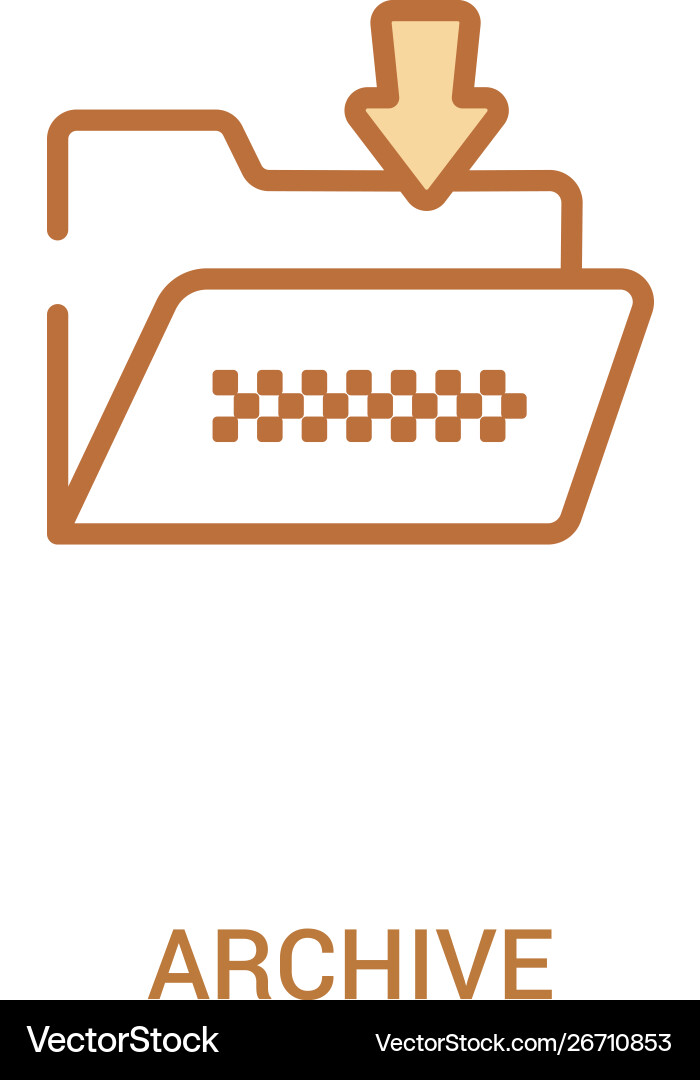 Archive concept 2 colored icon simple line Archive concept 2 colored icon simple line vector image
