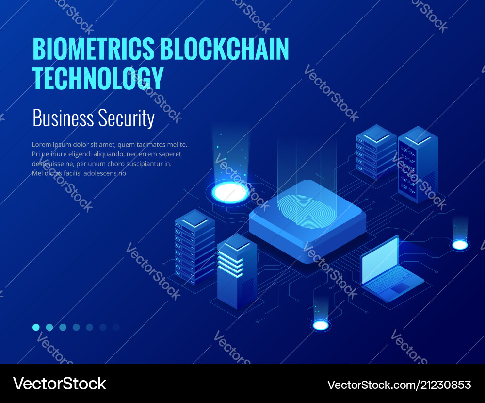 Biometric Blockchain Security vector image