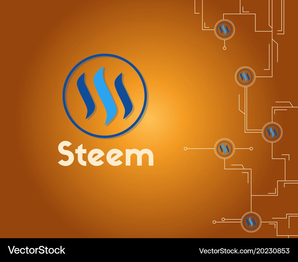 Blockchain steem network circuit background vector image