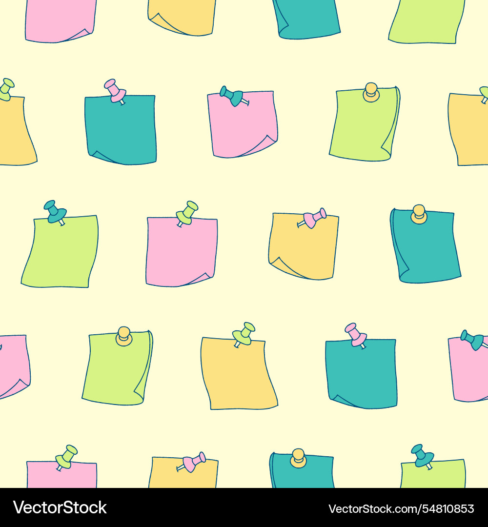 Collection of paper notes seamless pattern Collection of paper notes seamless pattern vector image