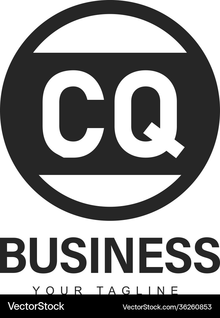 Cq initial a logo design with abstract style Vector Image