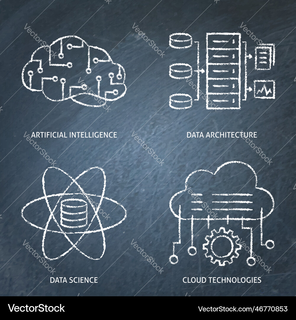 Data science and artificial intelligence Data science and artificial intelligence vector image
