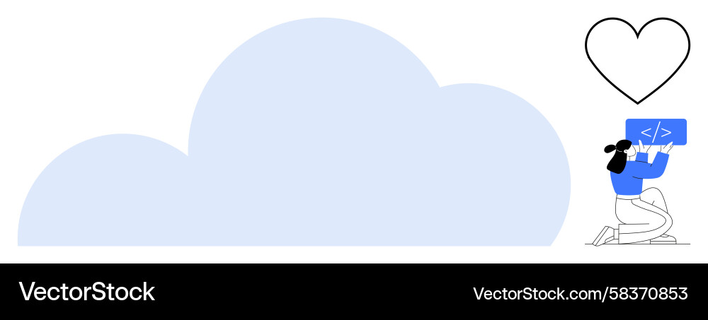 Developer with Cloud Code Vector Image